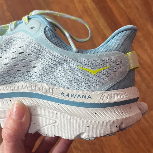 New Hoka Kawana 2 Sneakers - Soft Blue and Lime - Picture 6 of 16